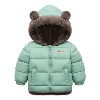 2 3 4 5 6 jahre Nette Ohren Winter Mädchen Jacke Herbst Halten Warme Jungen Oberbekleidung Mit Kapuze Zipper Weihnachten Geburtstag geschenk Kinder Kleidung
