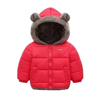 2 3 4 5 6 jahre Nette Ohren Winter Mädchen Jacke Herbst Halten Warme Jungen Oberbekleidung Mit Kapuze Zipper Weihnachten Geburtstag geschenk Kinder Kleidung