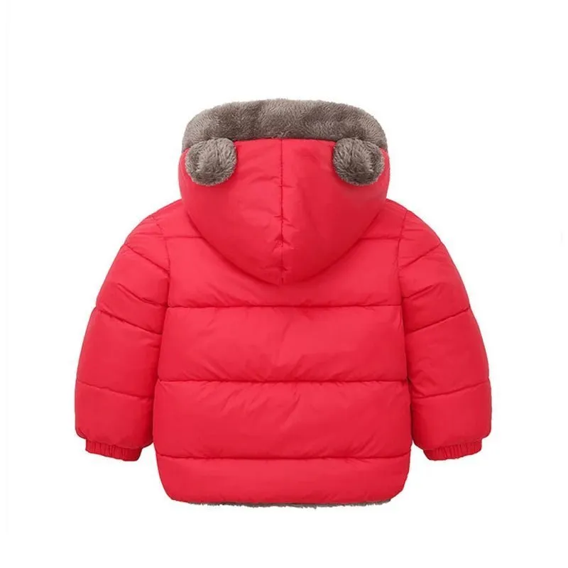 2 3 4 5 6 jahre Nette Ohren Winter Mädchen Jacke Herbst Halten Warme Jungen Oberbekleidung Mit Kapuze Zipper Weihnachten Geburtstag geschenk Kinder Kleidung