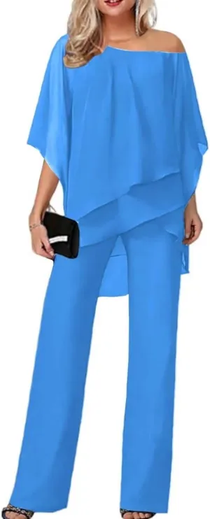 2 Pieces Mother of The Bride Pant Suits 2 Pcs Grandmother of The Bride Pants Suits for Wedding