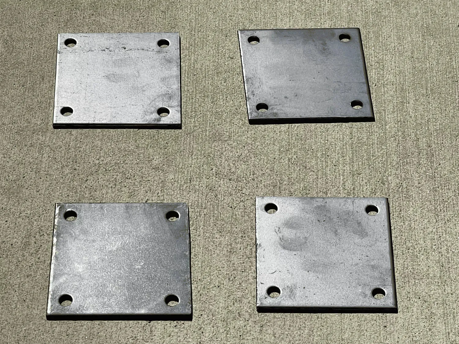 4" X 4" Hot Rolled Steel Base Plate with Holes