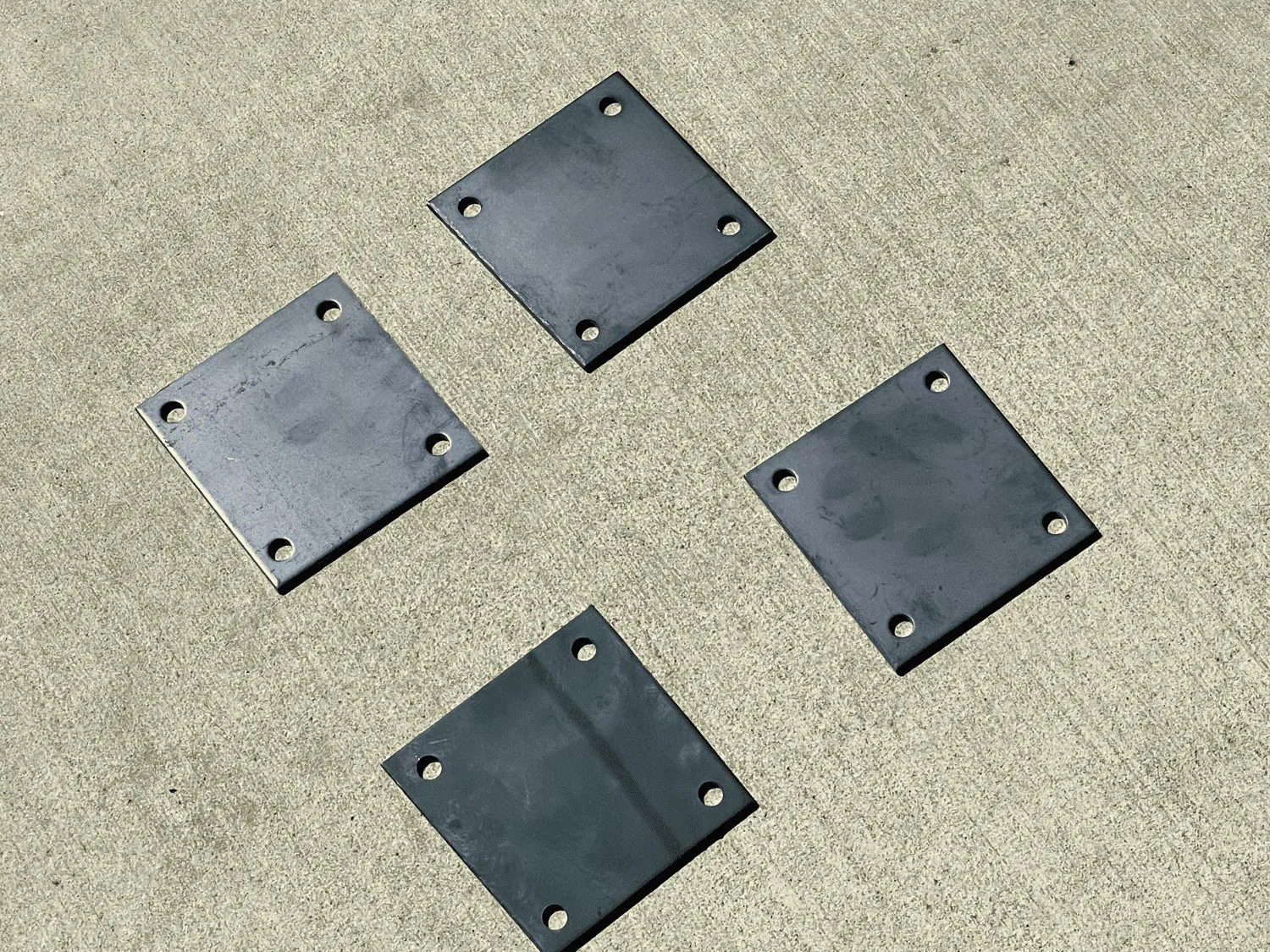 4" X 4" Hot Rolled Steel Base Plate with Holes