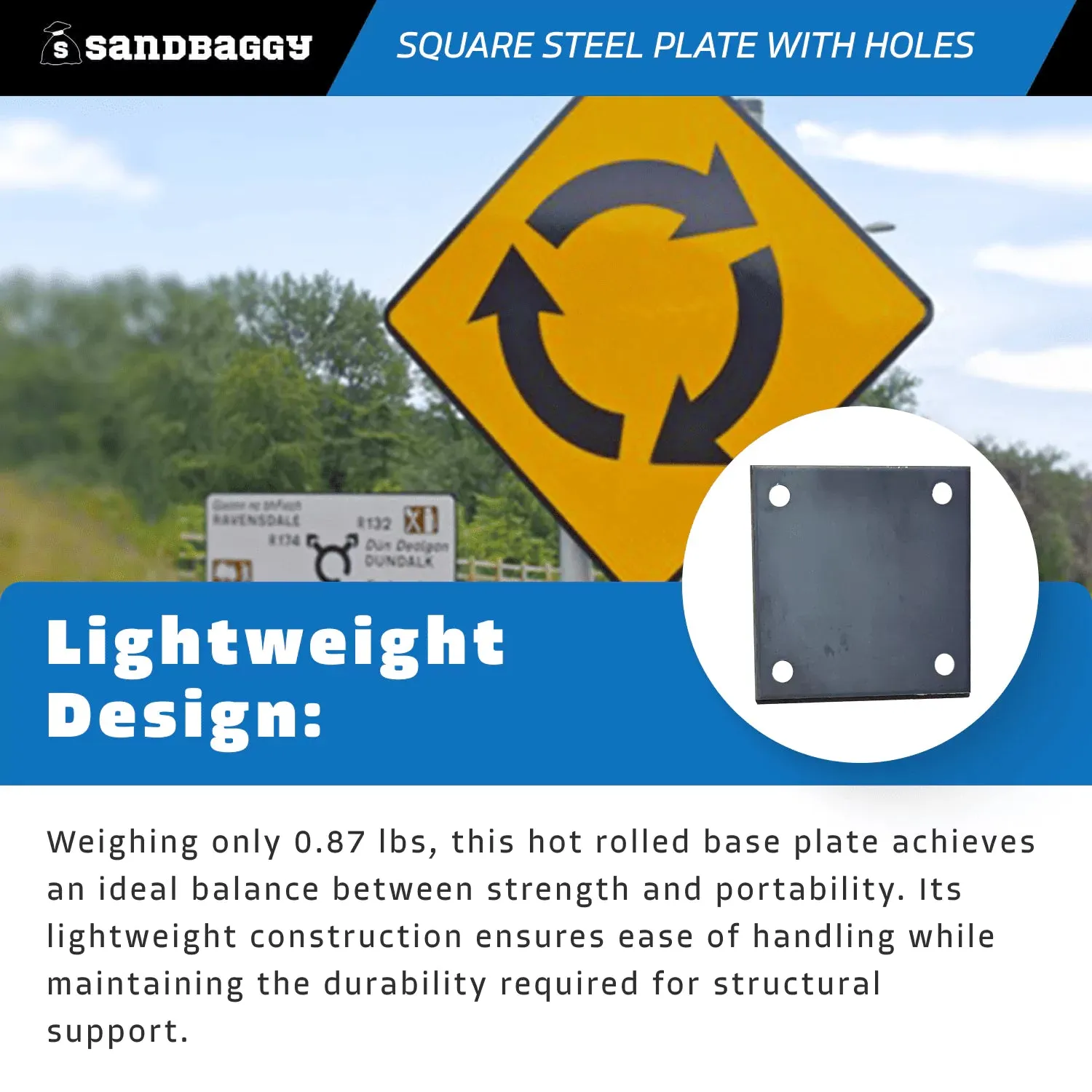 4" X 4" Hot Rolled Steel Base Plate with Holes