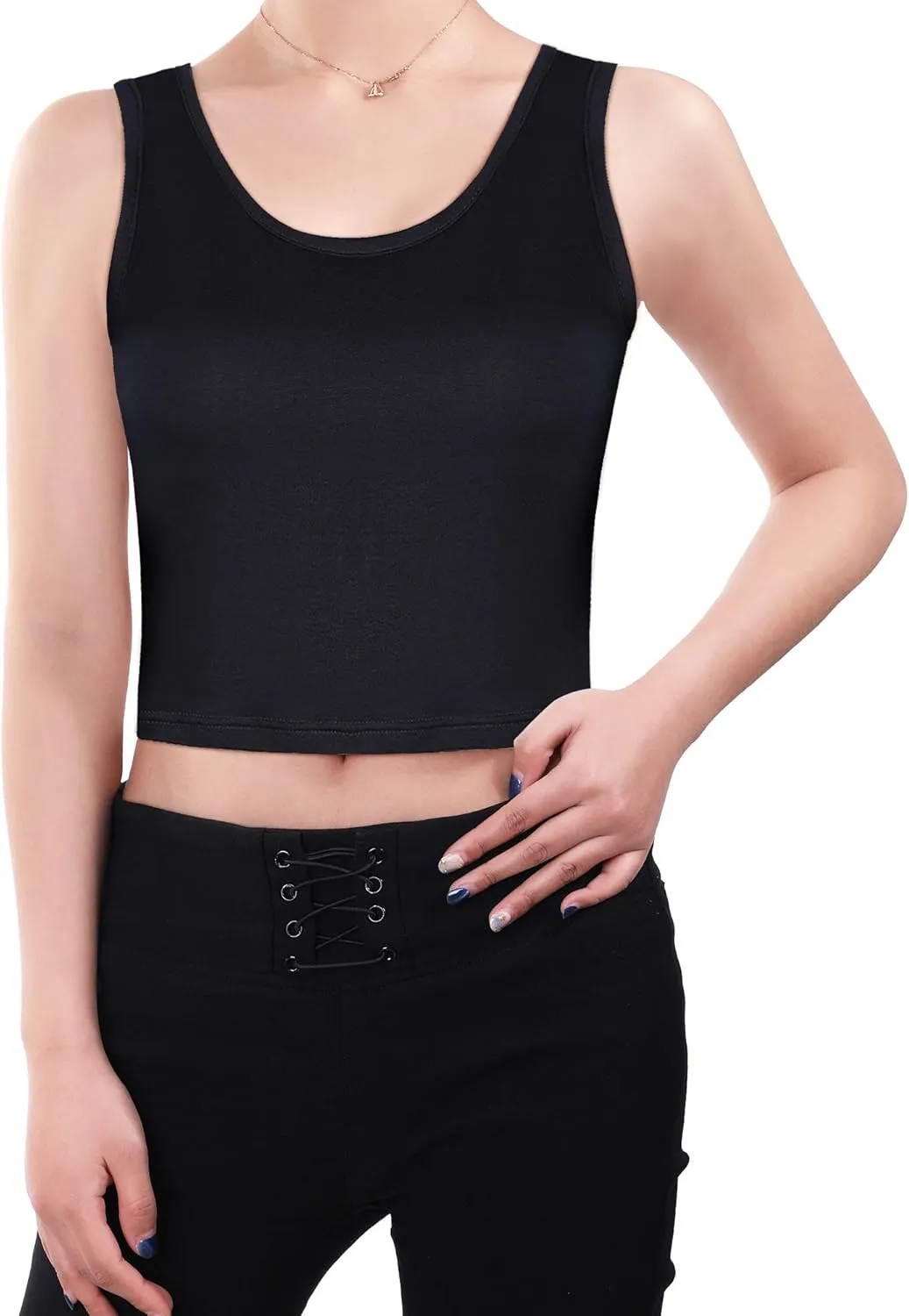 6 Pieces Basic Sleeveless Racerback Sports Crop Tank Tops for Women Girls Daily Wearing