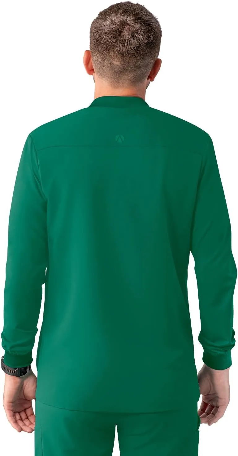 Adar Addition Scrubs for Men - Zippered Bomber Scrub Jacket