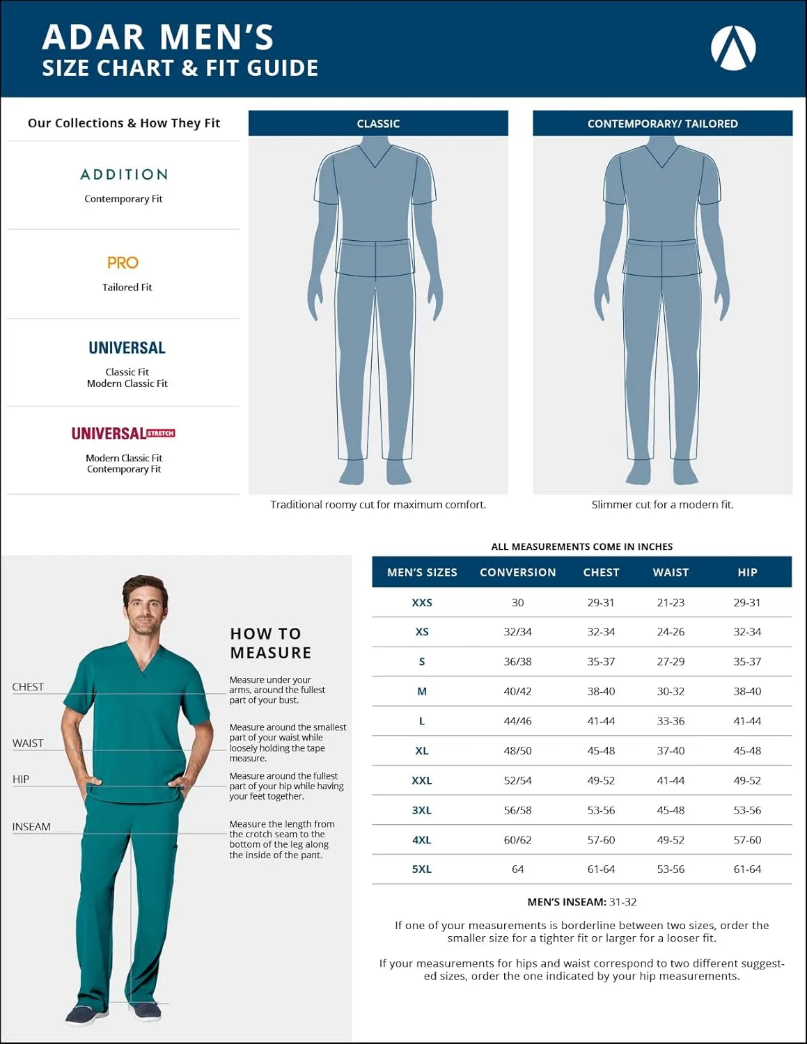Adar Addition Scrubs for Men - Zippered Bomber Scrub Jacket