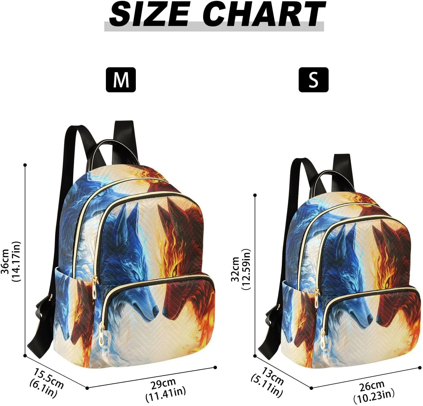 ALAZA Blue Red Wolf Cool Mini Backpack Purse for Women Travel Bag Lightweight Shoulder Bag Fashion Daypack