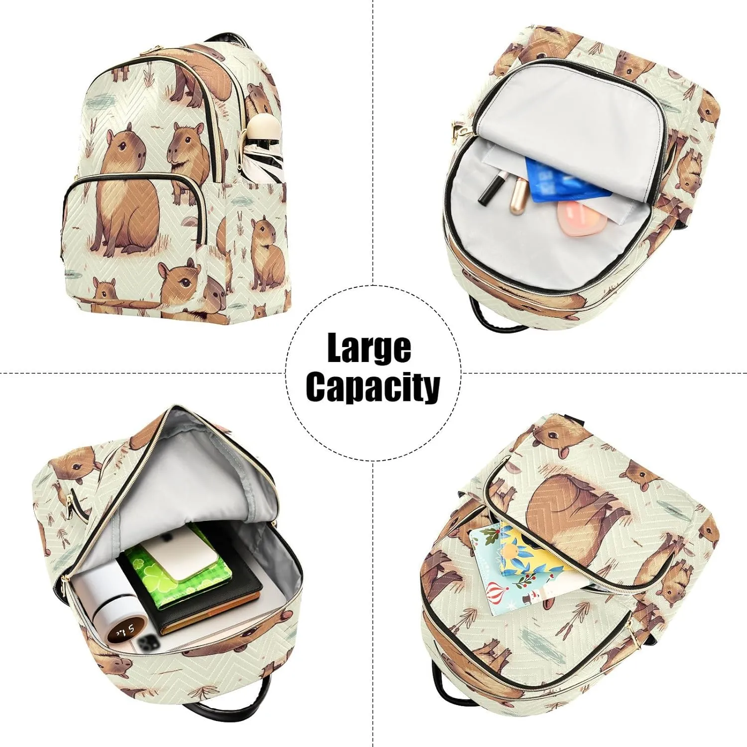 ALAZA Capybara Small Backpack Purse for Women Travel Bag Lightweight Shoulder Bag Fashion Daypack