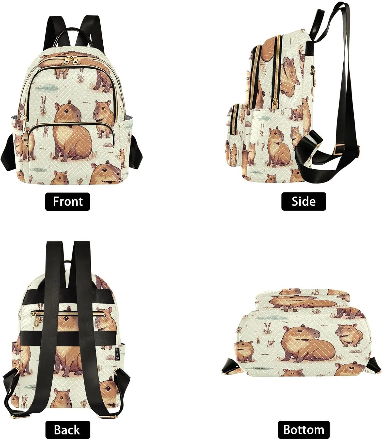 ALAZA Capybara Small Backpack Purse for Women Travel Bag Lightweight Shoulder Bag Fashion Daypack
