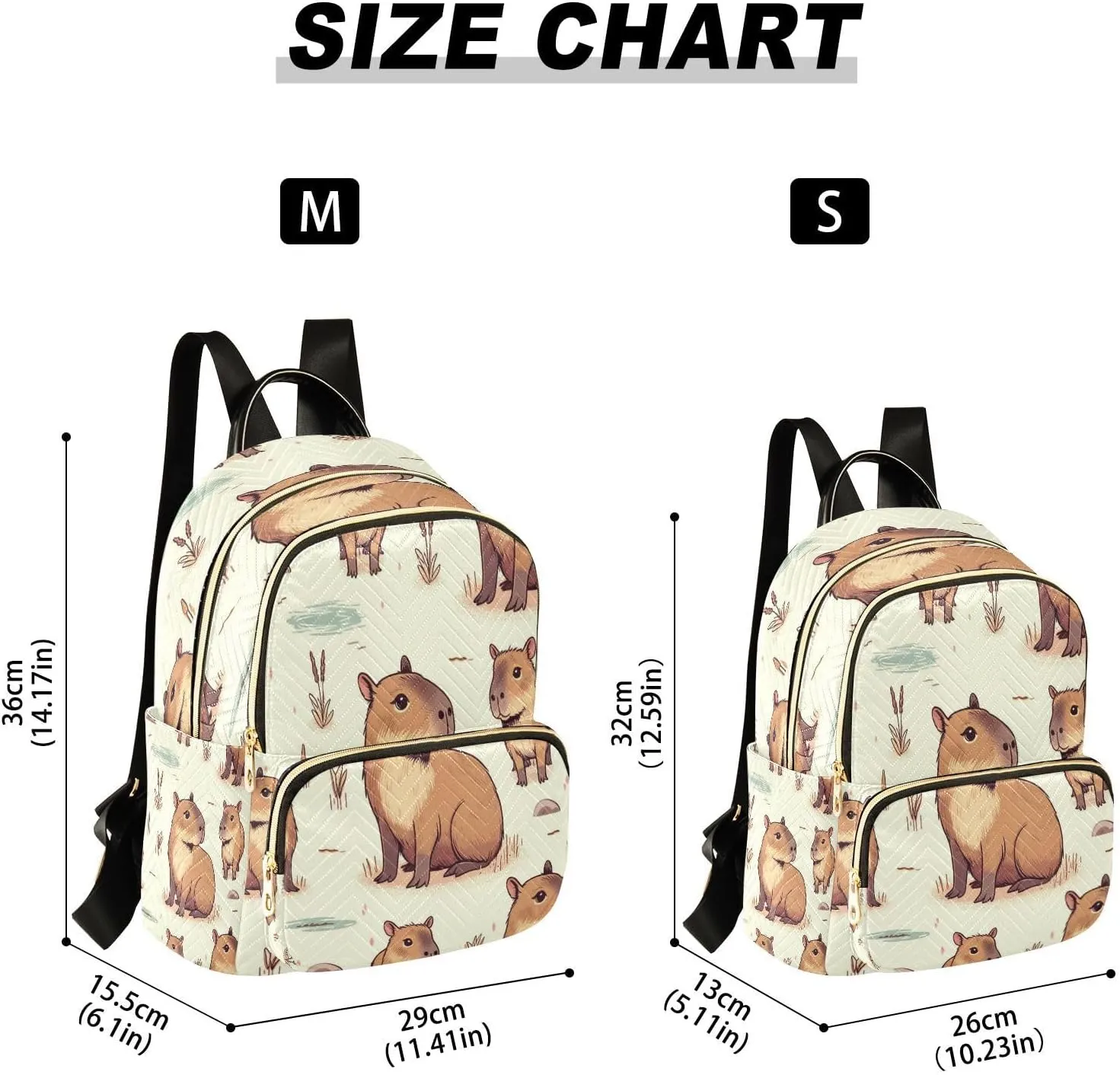 ALAZA Capybara Small Backpack Purse for Women Travel Bag Lightweight Shoulder Bag Fashion Daypack
