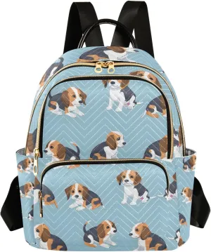 ALAZA Cute Beagle Dog Small Backpack Purse for Women Travel Bag Lightweight Shoulder Bag Fashion Daypack