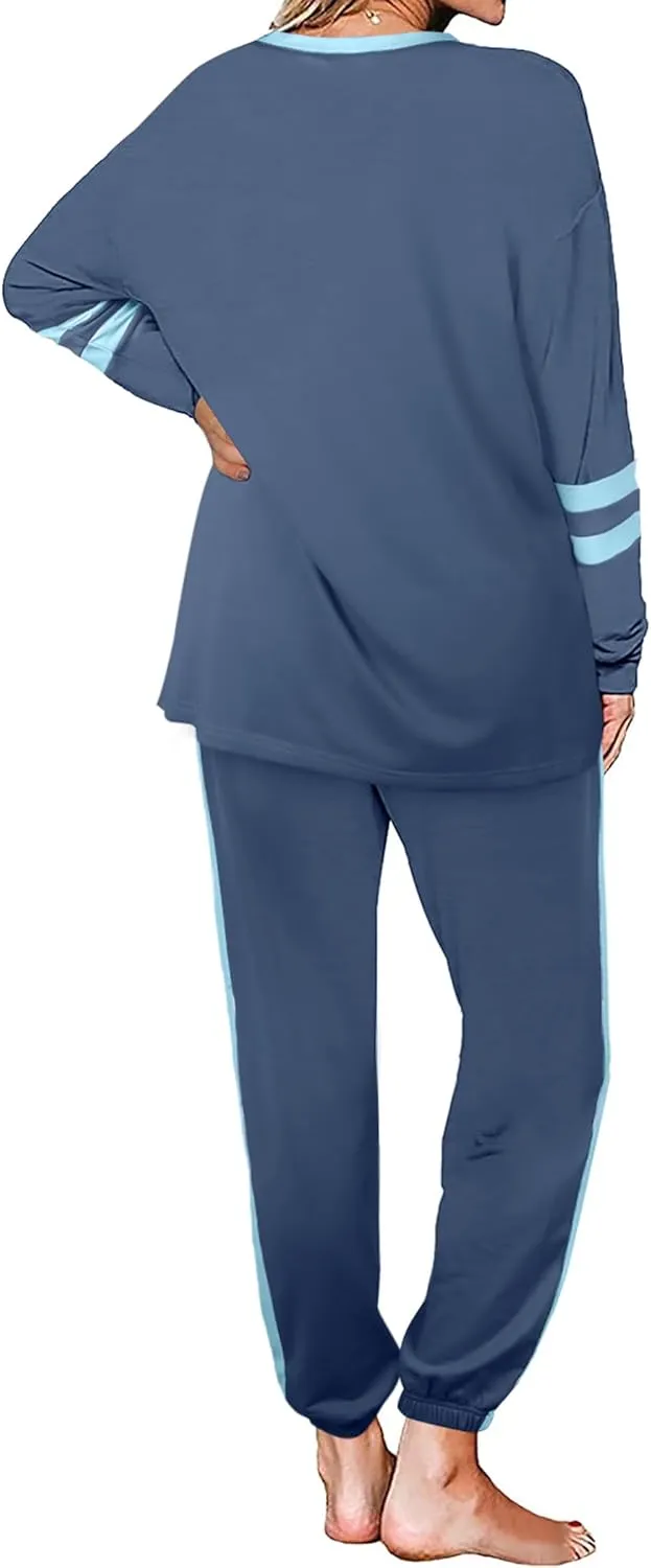 Aloodor Sweatsuit for Women 2 Piece Outfits for Womens Crewneck Sweatshirts Pullover