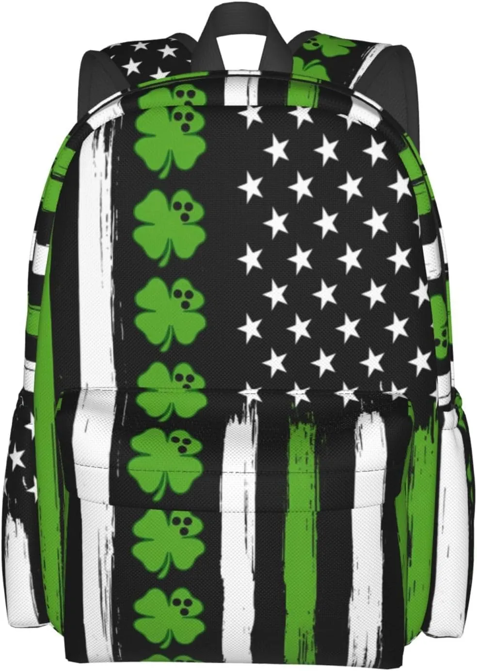 American Flag St Patrick's Day Vintage Bowling Irish Backpack Casual Laptop Backpack Large Capacity Double Shoulder Bag Travel Daypack For Women Men