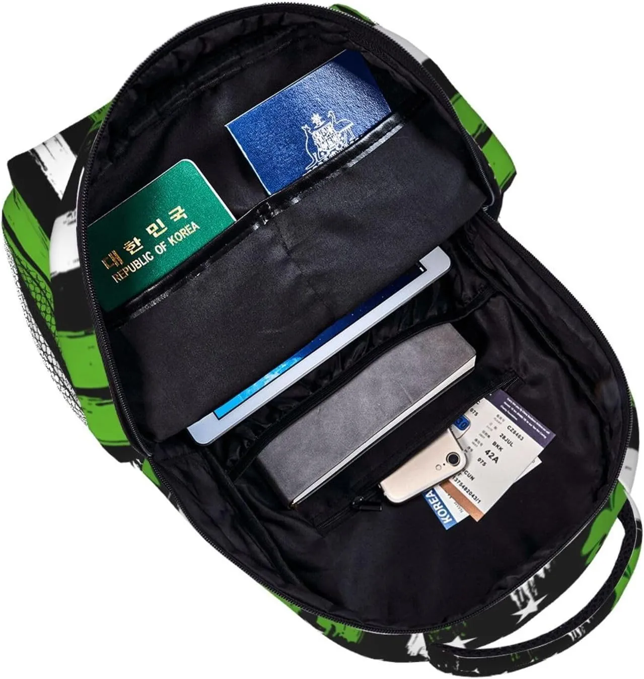 American Flag St Patrick's Day Vintage Bowling Irish Backpack Casual Laptop Backpack Lightweight Double Shoulder Bag Travel Daypack For Women Men