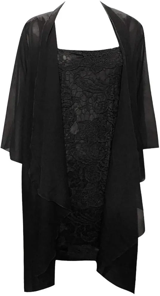 Aniywn Wedding Guest Dresses for Women, 2 Pieces Lace Mother of The Bride Dress with Jacket Chiffon Formal Evening Dresses