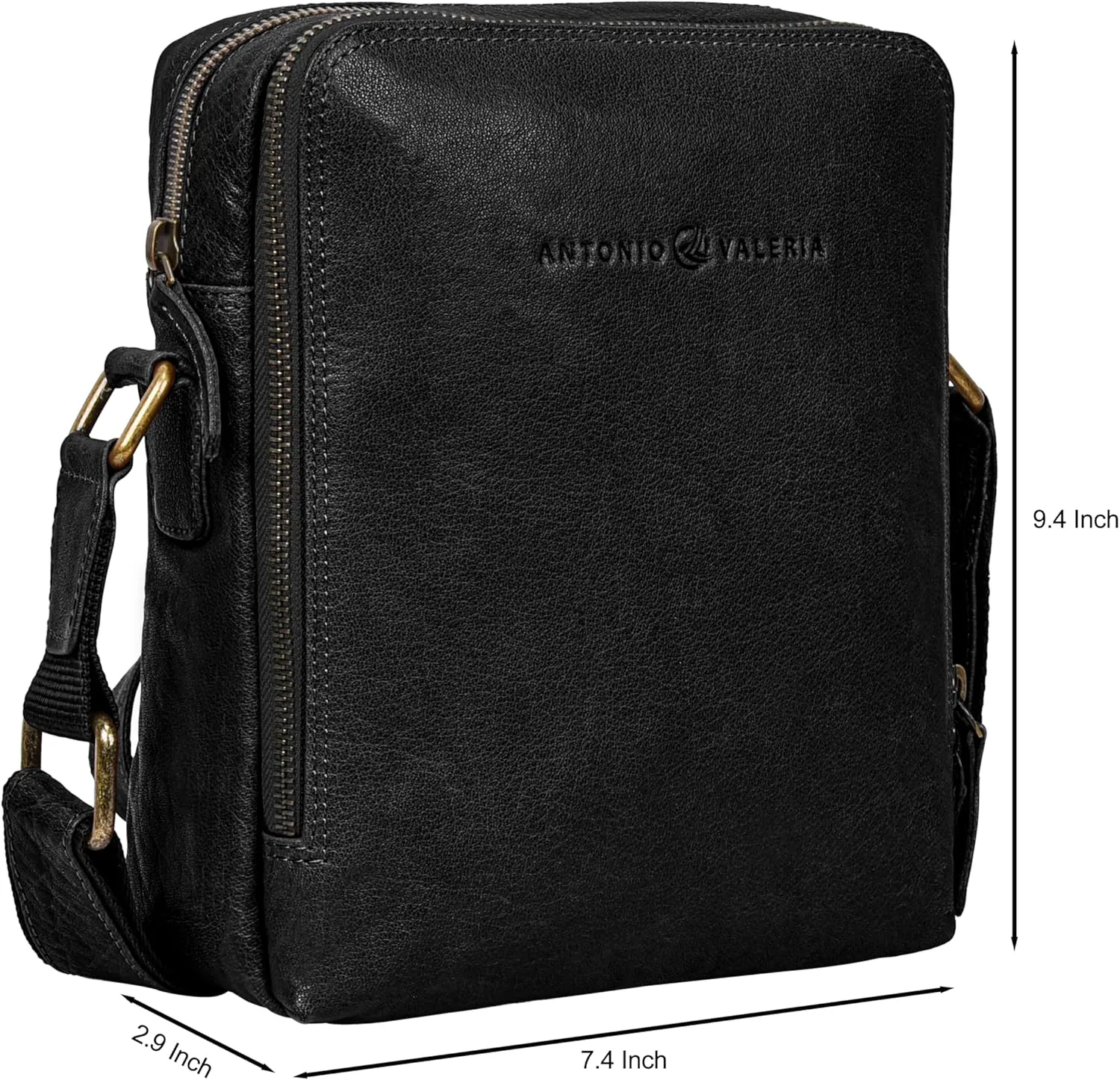 ANTONIO VALERIA Alex Washed Leather Crossbody Bag