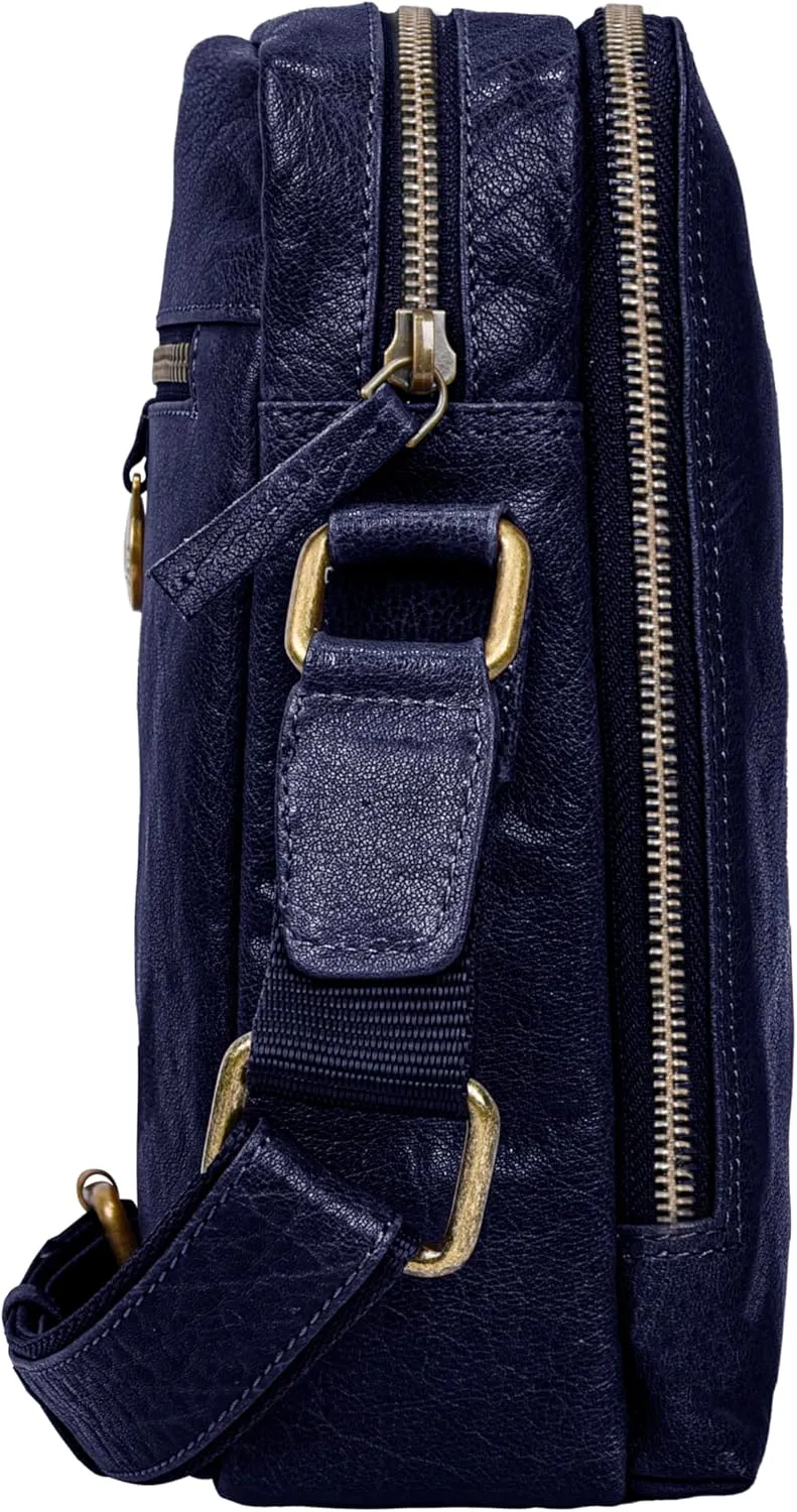 ANTONIO VALERIA Alex Washed Leather Crossbody Bag