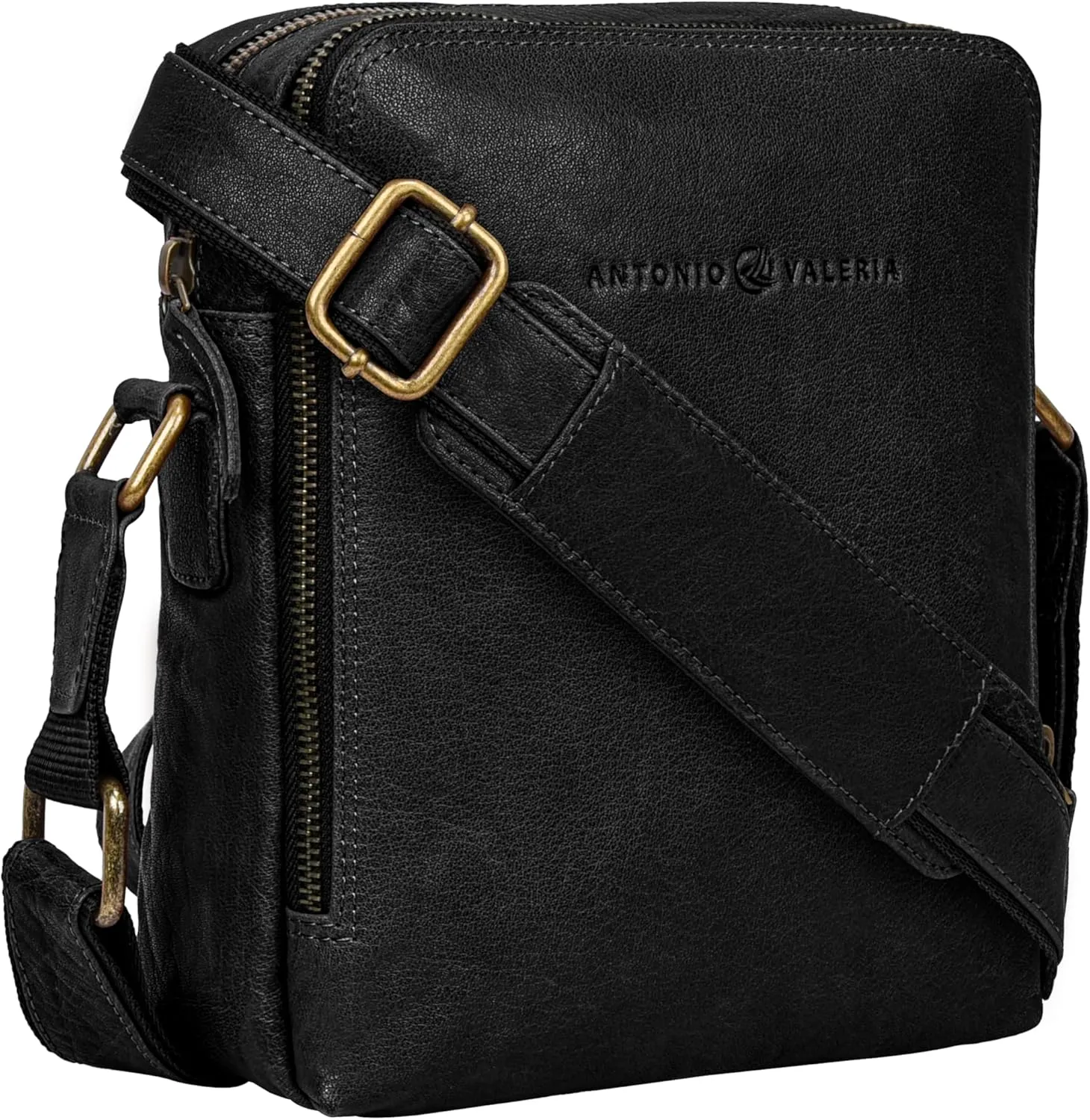 ANTONIO VALERIA Alex Washed Leather Crossbody Bag