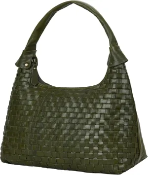 ANTONIO VALERIA Allison Braided Leather Tote Bag for Women