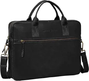 ANTONIO VALERIA Andy Washed Leather Laptop Messenger Bag for Men