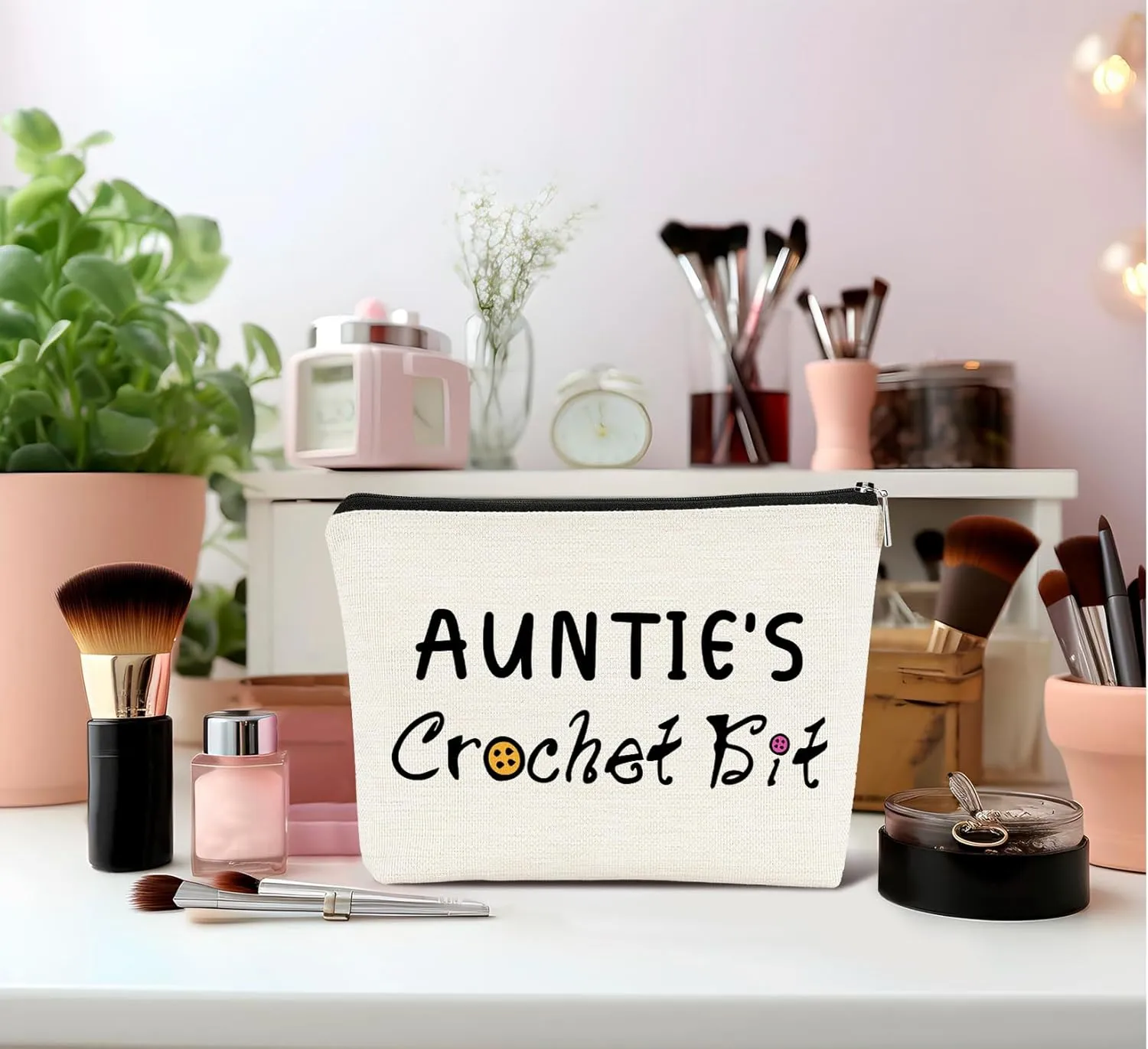 Auntie Gifts Makeup Bag, Auntie Aunt Gifts from Niece Nephew, Best Auntie Gifts for Birthday Christmas, Auntie's Cosmetic Bags for Women