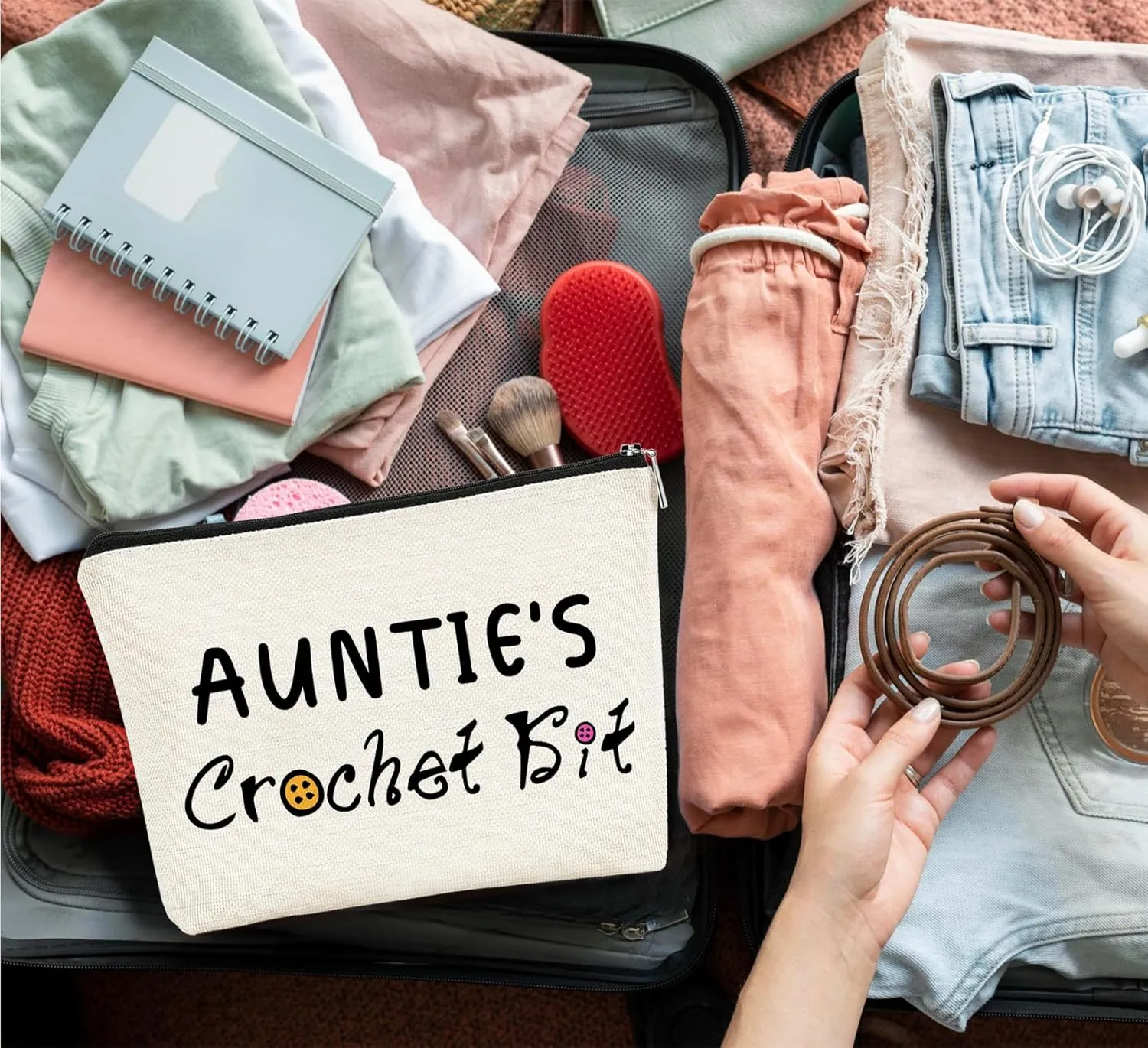 Auntie Gifts Makeup Bag, Auntie Aunt Gifts from Niece Nephew, Best Auntie Gifts for Birthday Christmas, Auntie's Cosmetic Bags for Women