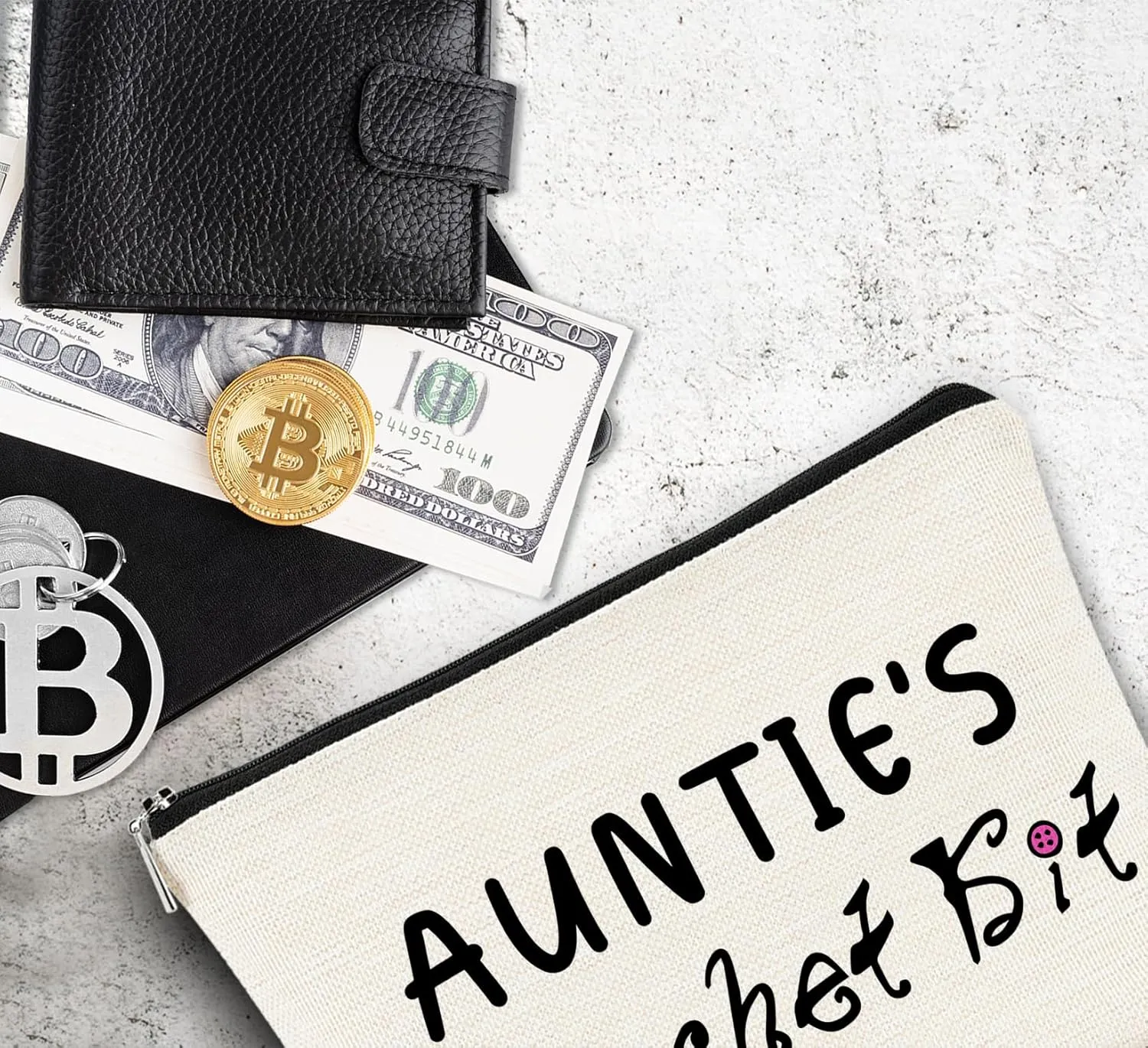 Auntie Gifts Makeup Bag, Auntie Aunt Gifts from Niece Nephew, Best Auntie Gifts for Birthday Christmas, Auntie's Cosmetic Bags for Women
