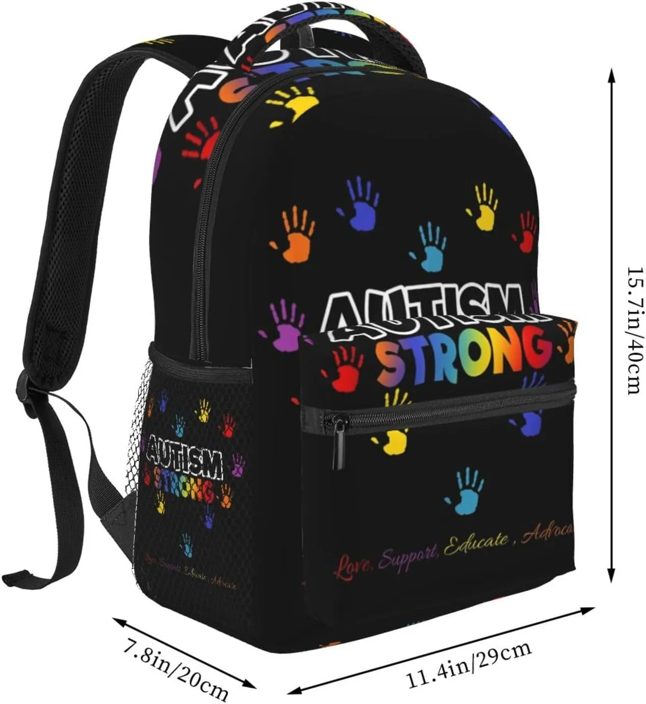 Autism Awareness Backpack Lightweight Laptop Backpack Casual Daypack Travel Double Shoulder Bag For Women Men