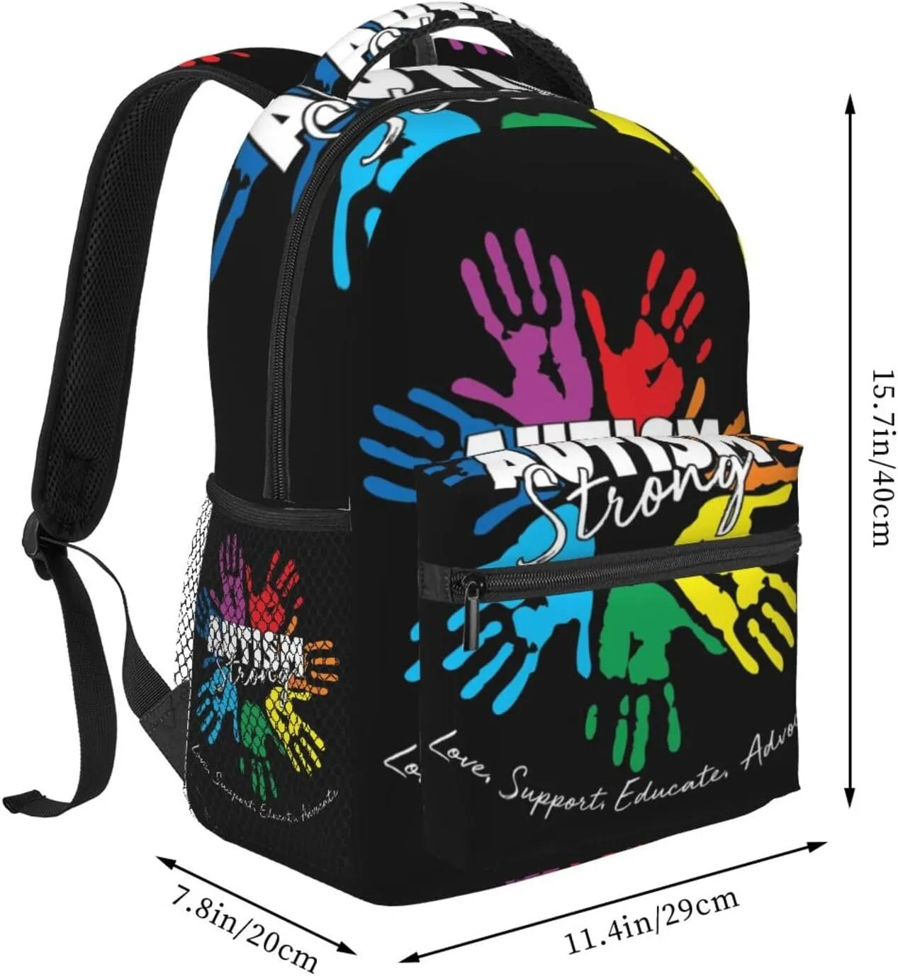 Autism Awareness Backpack Lightweight Laptop Backpack Casual Daypack Travel Double Shoulder Bag For Women Men