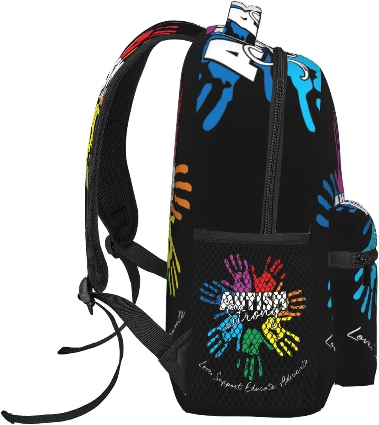 Autism Awareness Backpack Lightweight Laptop Backpack Casual Daypack Travel Double Shoulder Bag For Women Men
