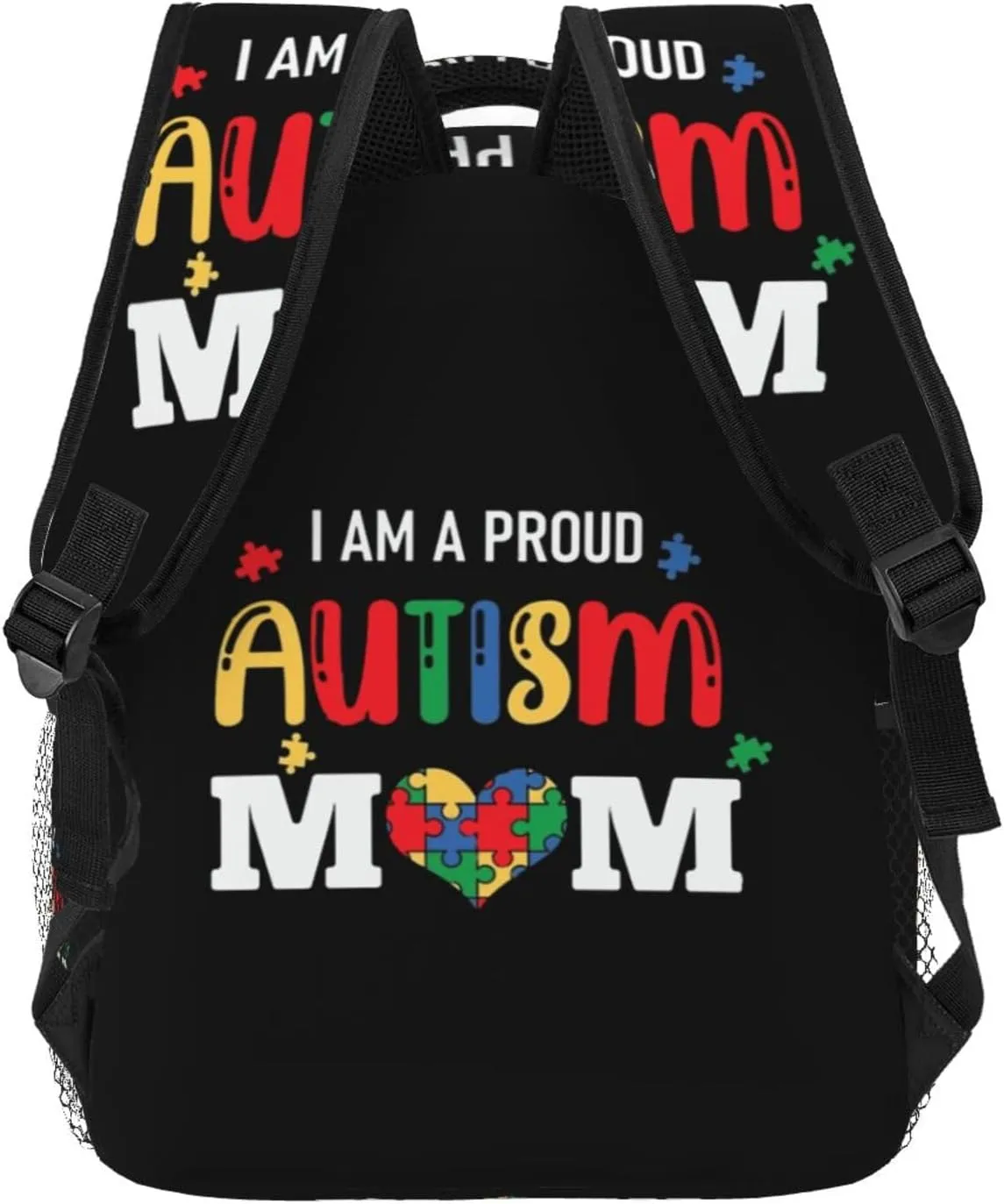 Autism Awareness Mom Backpack Lightweight Laptop Backpack Casual Daypack Travel Double Shoulder Bag For Women Men