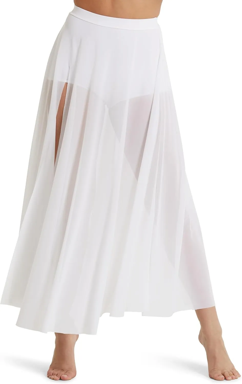 Balera Mesh Maxi Skirt with Front Slit for Girls & Women Perfect for Dance