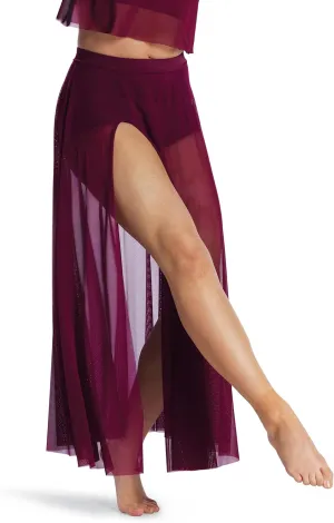 Balera Mesh Maxi Skirt with Front Slit for Girls & Women Perfect for Dance