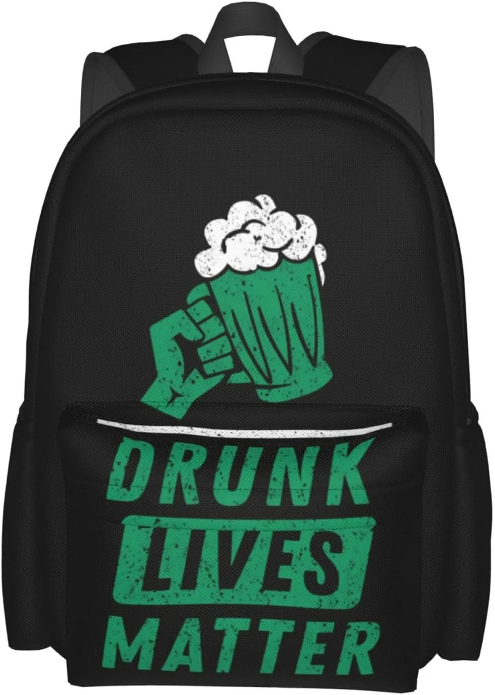 Beer Drinkings Saint Patrick's Day Drunk Lives Matter Backpack Casual Laptop Backpack Large Capacity Double Shoulder Bag Travel Daypack For Women Men