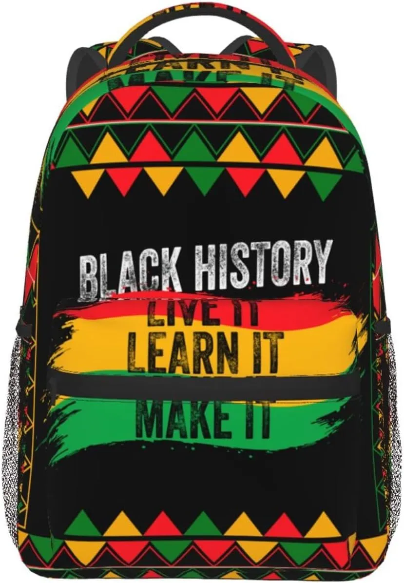 Black History Month Backpack Lightweight Laptop Backpack Casual Daypack Travel Double Shoulder Bag For Women Men