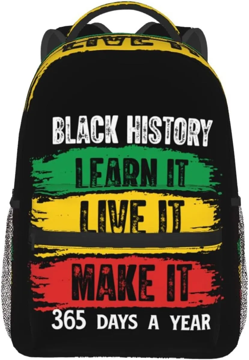 Black History Month Backpack Lightweight Laptop Backpack Casual Daypack Travel Double Shoulder Bag For Women Men
