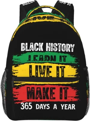 Black History Month Backpack Lightweight Laptop Backpack Casual Daypack Travel Double Shoulder Bag For Women Men