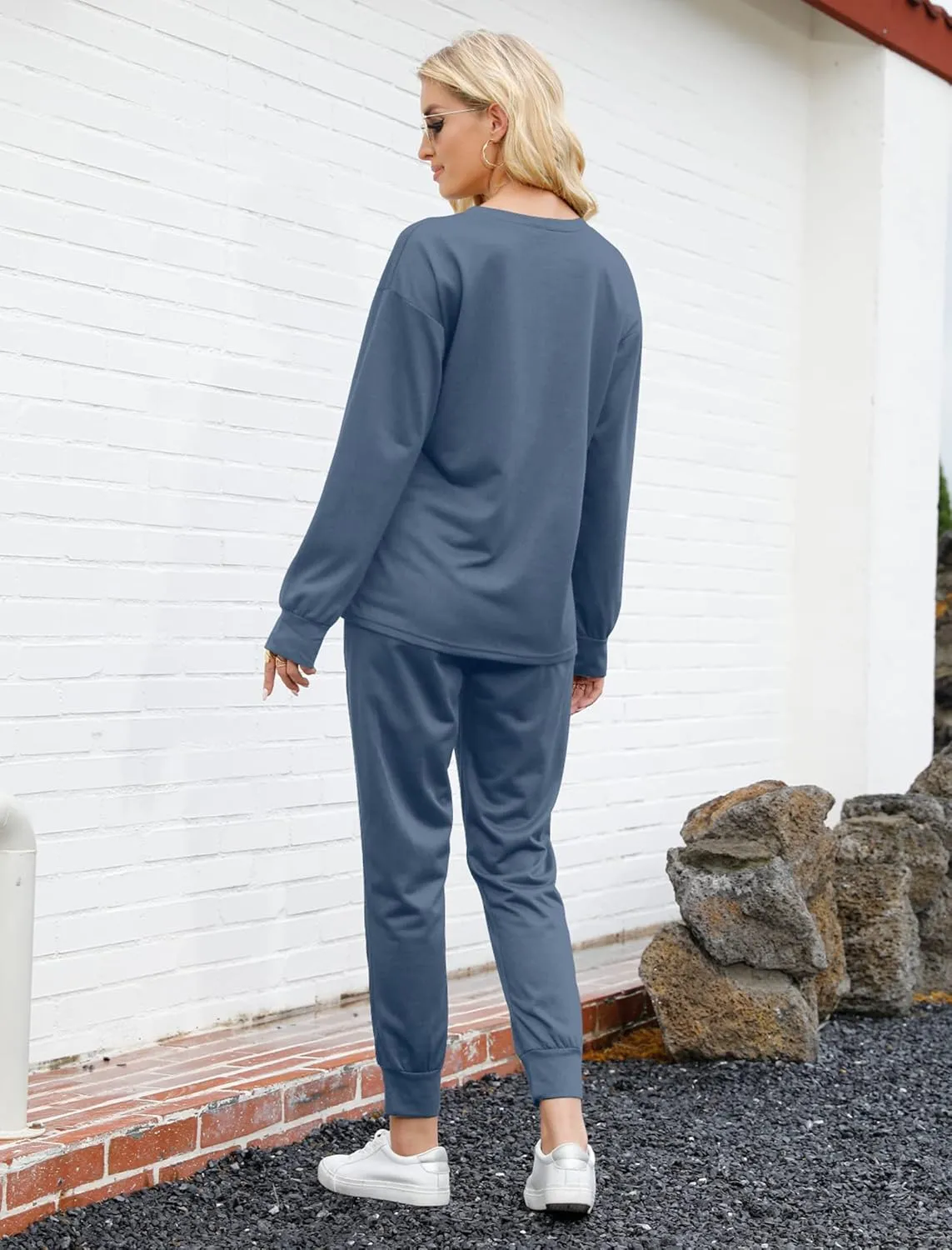 Bofell Lounge Sets for Women Two Piece Travel Outfits Sweatsuits 2 Piece Fashion 2024 Trendy Pajamas