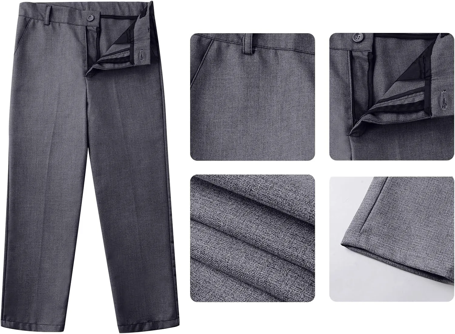 Boys Suits Slim Fit 4 Piece Formal Dresswear Suit for Kids Tuxedo Wedding Set Toddler Boy Dress with Vest Shirt Pants and Tie