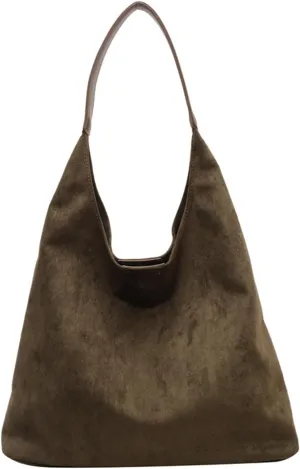 Brown Suede Bag, Leather Hobo Bags for Women, Suede Slouchy Bag, Retro Suede Shoulder Bag, Suede Purse Slouchy Bag