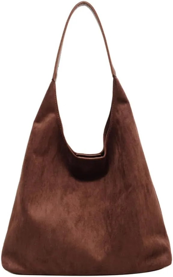 Brown suede bag, Suede Tote Bag for Women, Brown suede handbag, Leather Hobo Bags for Women,Suede Slouchy Bag