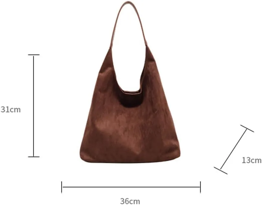 Brown suede bag, Suede Tote Bag for Women, Brown suede handbag, Leather Hobo Bags for Women,Suede Slouchy Bag