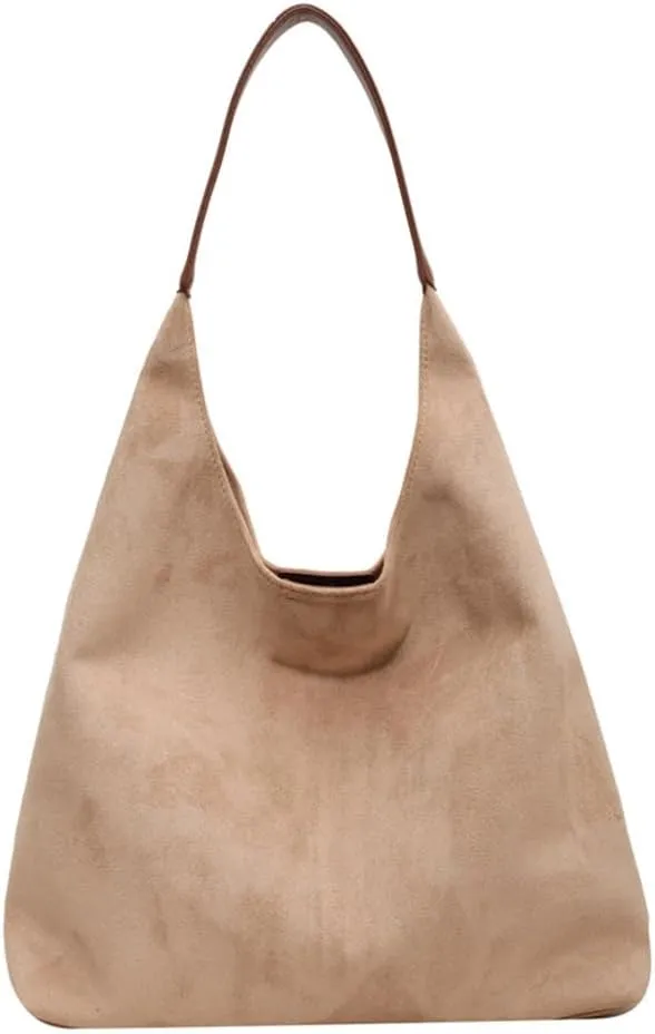Brown suede bag, Suede Tote Bag for Women, Brown suede handbag, Leather Hobo Bags for Women,Suede Slouchy Bag