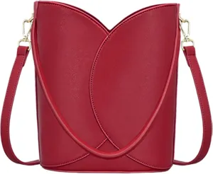 Bucket Bag for Women - Adjustable CrossbodyHobo Purse Trendy Vegan Leather Designer Ladies Tote Handbag