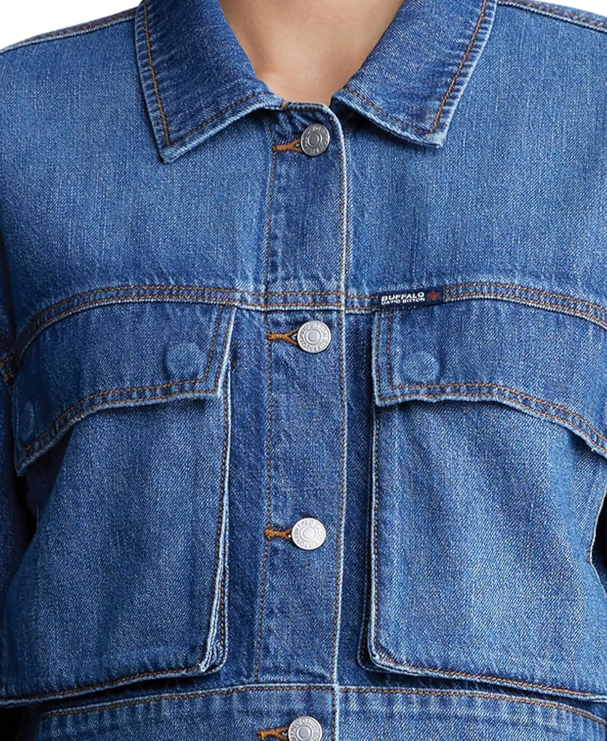 Buffalo David Bitton Women's Teagan Boxy Cropped Denim Jacket