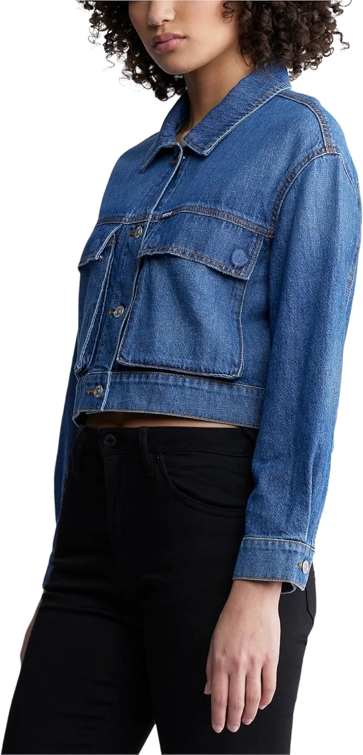 Buffalo David Bitton Women's Teagan Boxy Cropped Denim Jacket