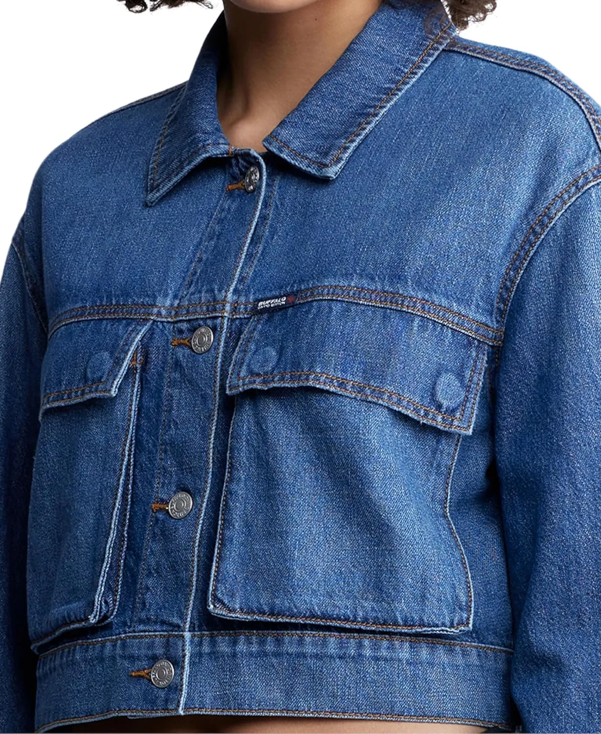 Buffalo David Bitton Women's Teagan Boxy Cropped Denim Jacket