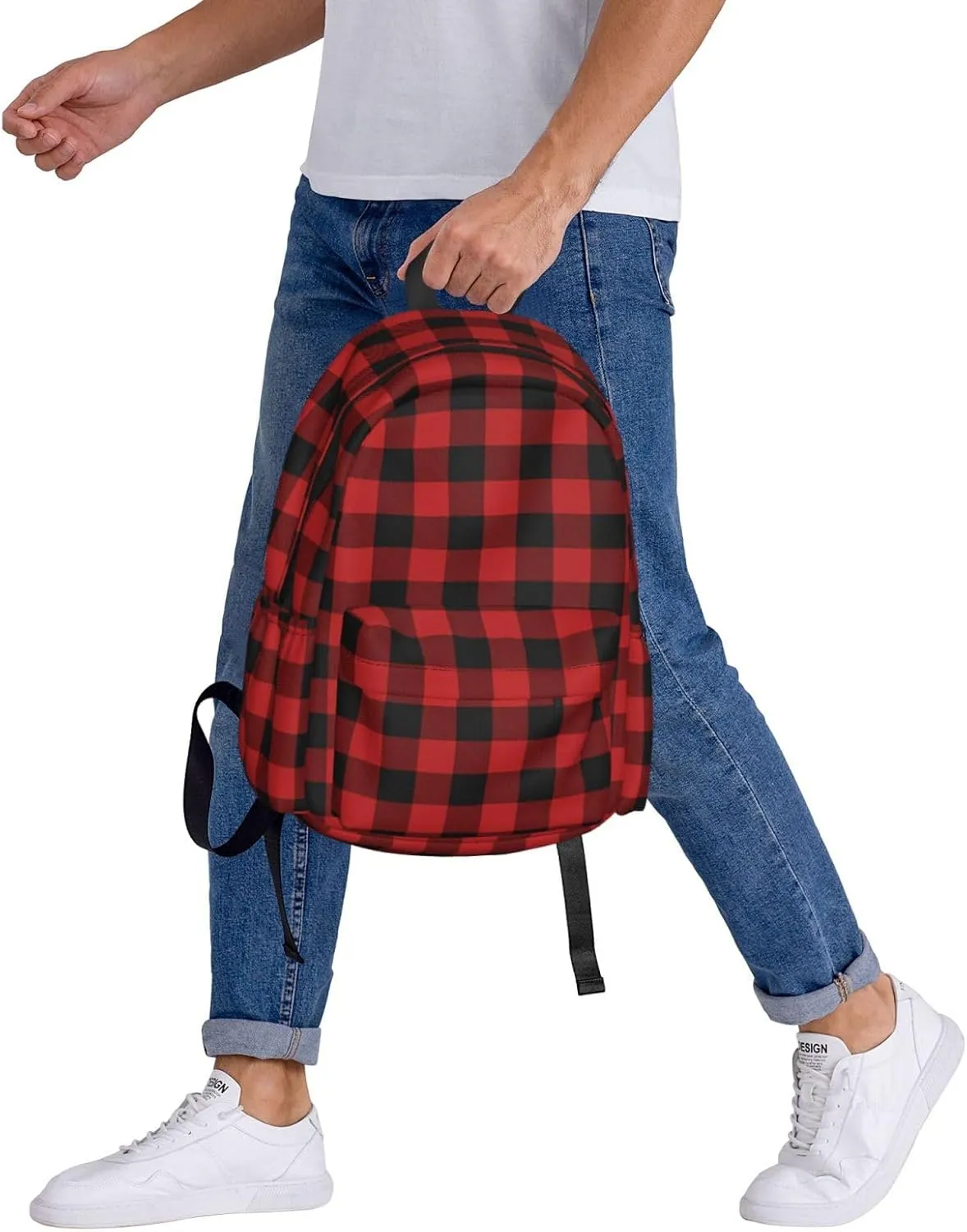 Buffalo Plaid Backpack Casual Laptop Backpack Large Capacity Double Shoulder Bag Travel Daypack For Women Men
