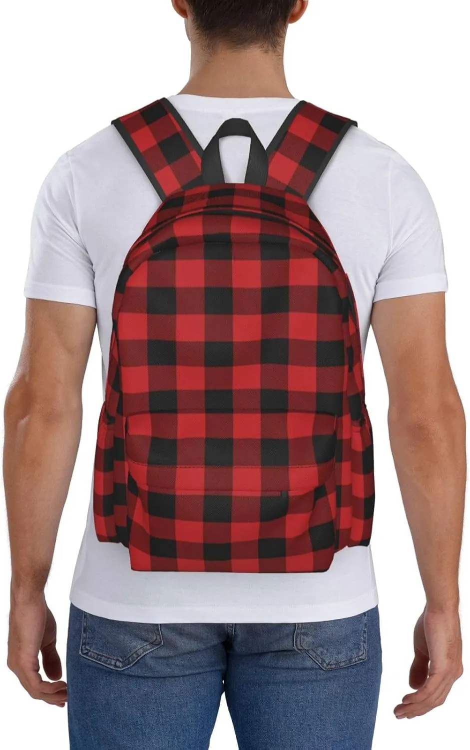 Buffalo Plaid Backpack Casual Laptop Backpack Large Capacity Double Shoulder Bag Travel Daypack For Women Men