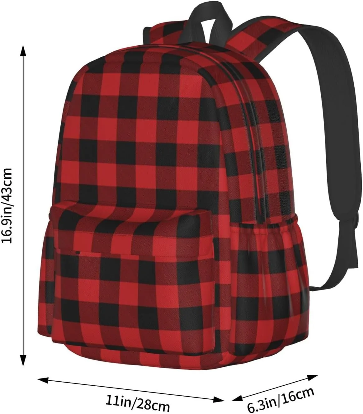 Buffalo Plaid Backpack Casual Laptop Backpack Large Capacity Double Shoulder Bag Travel Daypack For Women Men